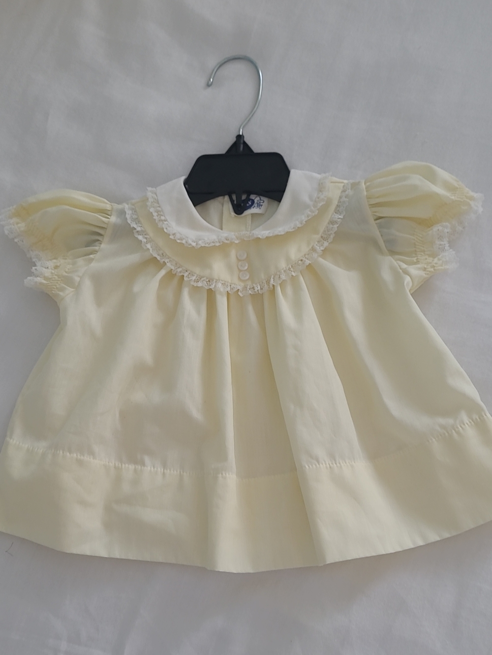 Vintage Bryan 1970's Baby Girl Dress,Lace Ruffle Peter Pan Collar, Heirloom